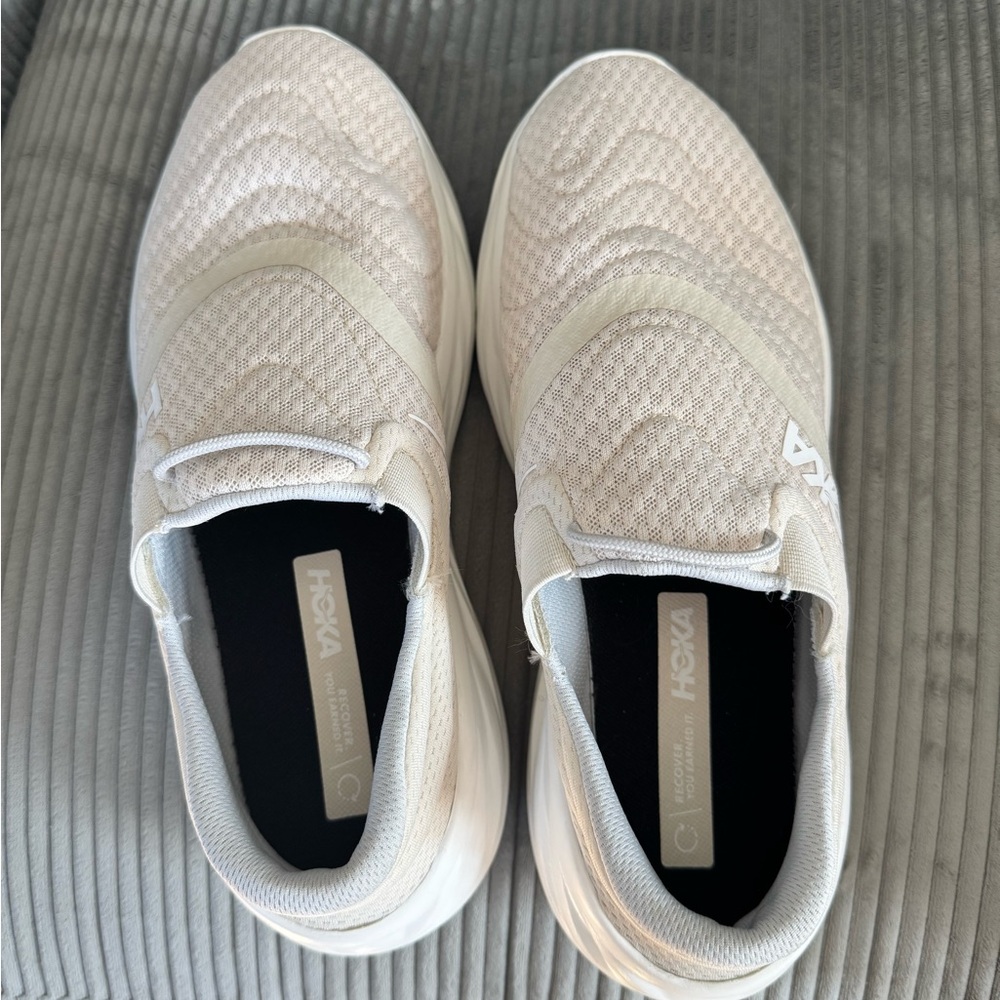 Hoka One One Cream Athletic Shoes Modern Design